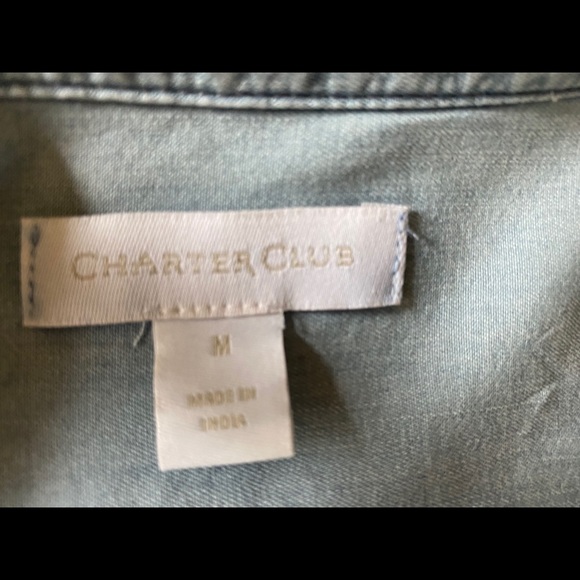 Charter Club Long Jean Shirt Easy Wear Pockets NWT - Picture 5 of 9